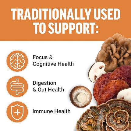 Force Factor Modern Mushrooms 10-Mushroom Superfood Blend 90 Capsules