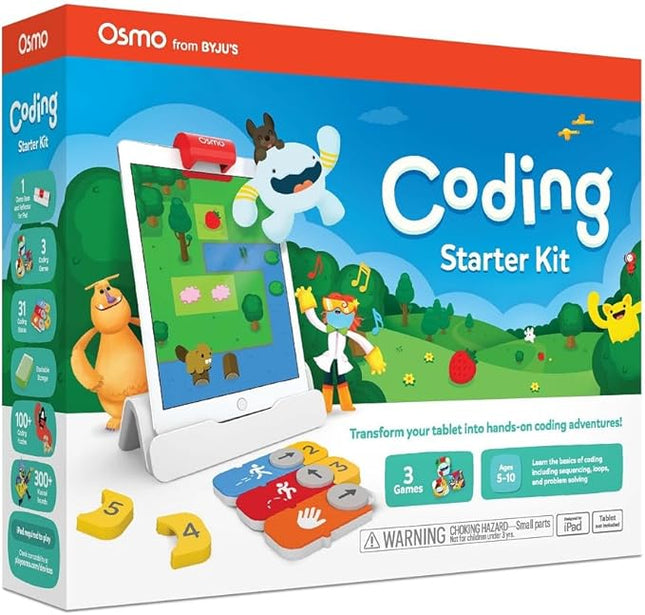 Osmo Coding Starter Kit for iPad - 3 Educational Games, Ages 5-10+ (New)