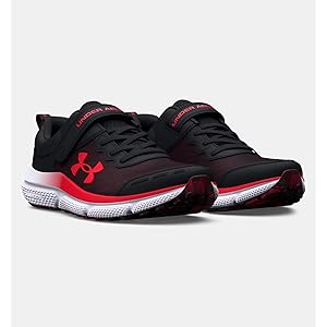 Under Armour Assert 10 Alternate Closure Black/Deep Red Size 12K Boys New