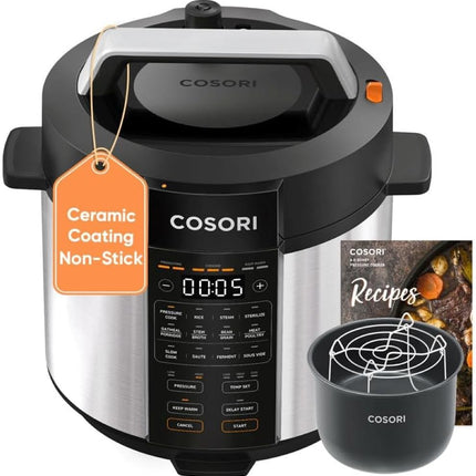 COSORI Pressure Cooker 6QT, Stainless Steel, 9-in-1 Multi Cooker, 12 Safety Features,