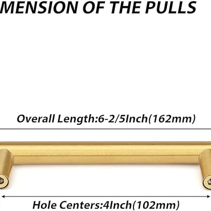 Goldenwarm 25-Pack Kitchen Cabinet Handles – 4" Gold Bar Pulls, Brushed Brass – Open Box