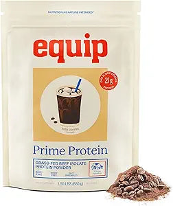 Equip Foods Prime Protein Powder | Clean, Grass Fed Beef Protein Powder | Carnivore Protein Isolate - 30 Servings