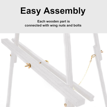 Falling in Art 65" A-Frame Tripod Easel Stand - Wooden Display Easel with Adjustable Canvas Holder - Open Box