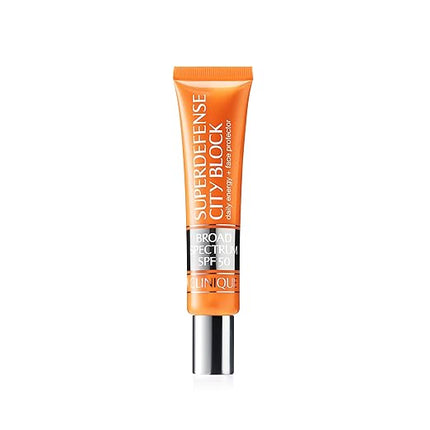 Clinique Superdefense City Block Oil Free Broad Spectrum SPF 50 Daily Energy + Face Protector | Sheer, Weightless Makeup Primer + Sunscreen, 1.4 Fl Oz