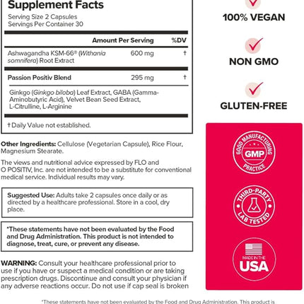 O Positiv URO Vaginal Moisture & Mood – Formulated to Support Vaginal Moisture, Mood & Relaxation - 30 Servings EXP. 02/2027