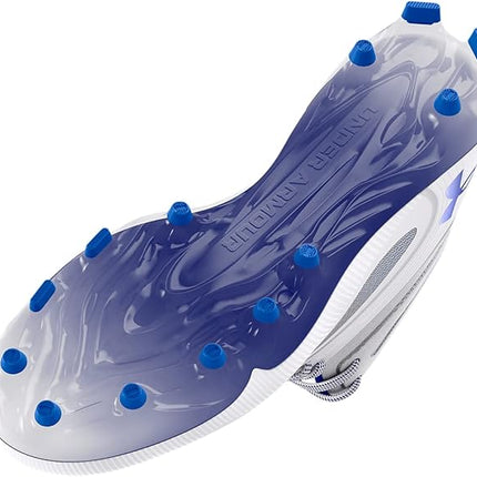 Under Armour UA Command MC Mid Football Cleats – White/Blue – Size 12.5 – New