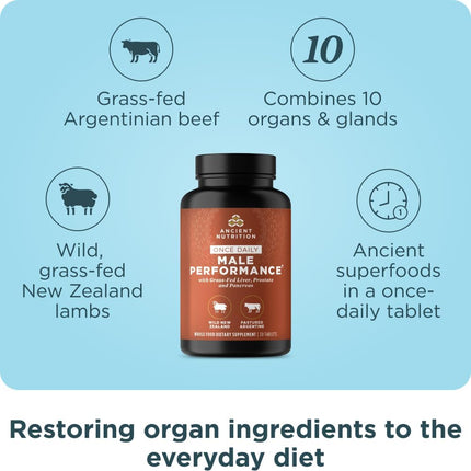 Ancient Nutrition Organ Supplements for Men, Once Daily Grass-Fed and Wild Organ Complex