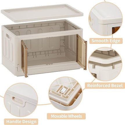 Haixin Plastic Storage Bins with Clear Door & Lid 100Qt (3-Pack) - Open Box
