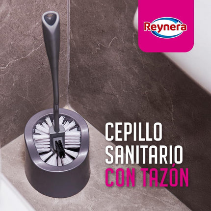 REYNERA Plastic Toilet Bowl Sanitary Brush With Caddy