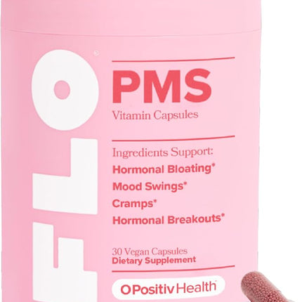 O Positiv FLO PMS Vitamins for Women, 30 Servings (Pack of 1) - Proactive PMS Relief - EXP. 4/2027