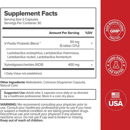 O Positiv URO Vaginal Probiotics for Women pH Balance with Prebiotics & Lactobacillus - 60 Count - EXP 12/2026