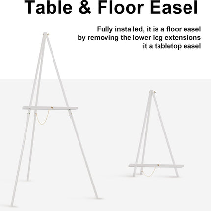 Falling in Art 65" A-Frame Tripod Easel Stand - Wooden Display Easel with Adjustable Canvas Holder - Open Box