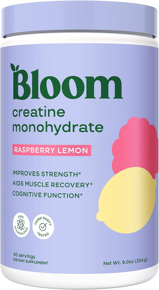 Bloom Nutrition Creatine Monohydrate Powder, 5g Micronized Creatine per Serving