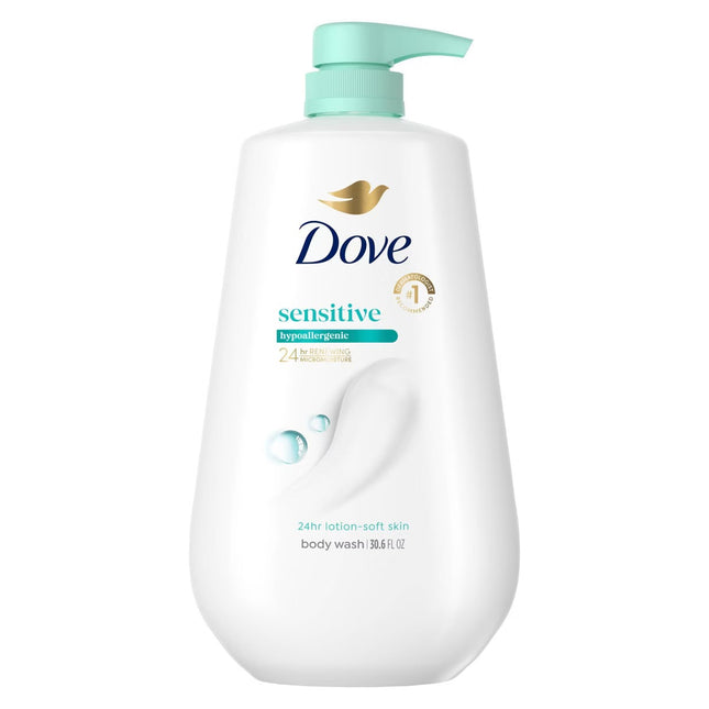 Dove Beauty Sensitive Skin Body Wash Pump Gentle Hypoallergenic Formula 24hr Lotion-Soft Skin - 30.6 fl oz