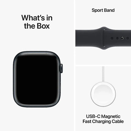 Apple Watch Series 9 (GPS) 45mm Aluminum Case - New, Midnight Sport Band - S/M (2023)