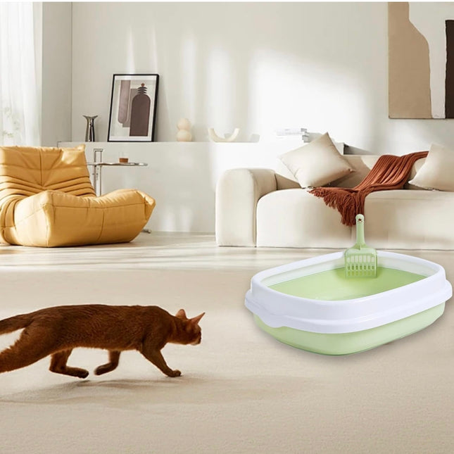 Cat Litter Box Easy Entry Semi-Closed Pet Toilet Used Looks New.