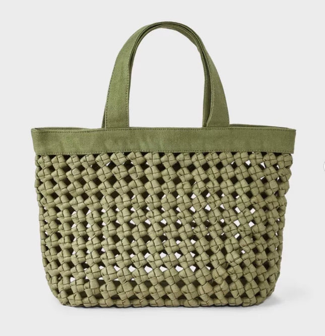 Waxed Cotton Woven Cord Tote Bag - Universal Thread™ Green