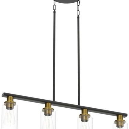 KPIOK Island Light Fixture, 4-Light Dining Room Pendant with Clear Glass Shades - New Open Box