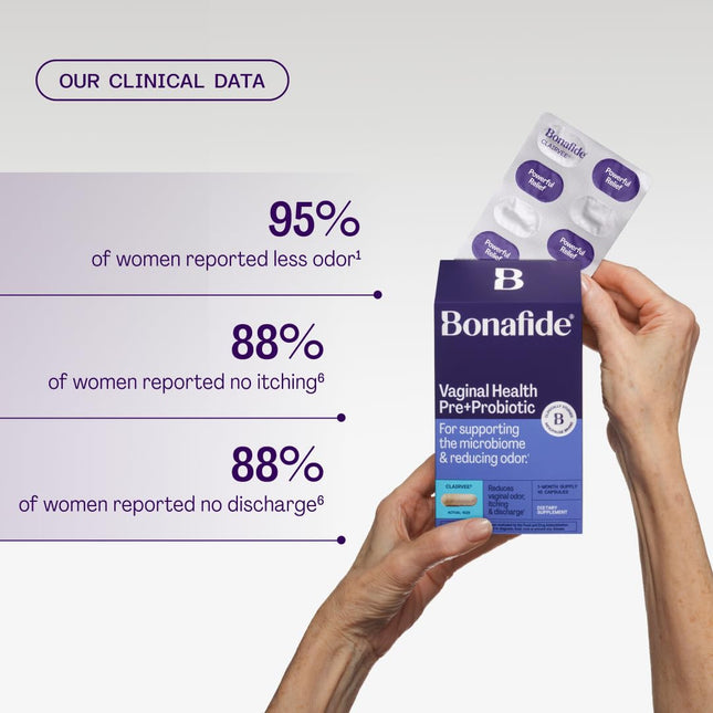 Bonafide Clairvee Vaginal Probiotic for Relief from Odor, Itching, & Discharge. — 1-Month Supply