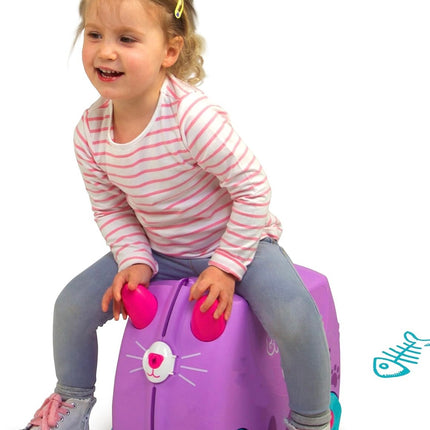 Trunki Ride-On Kids Suitcase - Cassie Cat Lilac