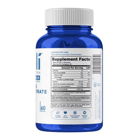 Goli Nutrition Creatine Monohydrate Sugar Free Vegan Dietary Supplement Gummies - 60ct EXP- 03/2027