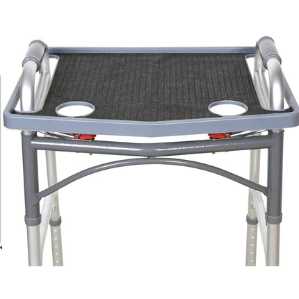 Support Plus Walker Tray Table - Mobility Table Tray for Walker with Non-Slip Mat and Cup Holders - New Open Box