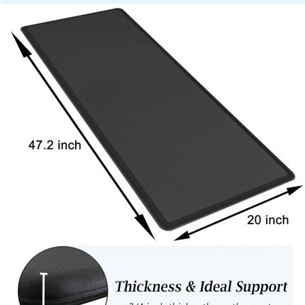 Artnice Anti-Fatigue Mat for Standing Desk - Black, 20” x 47.2”, New Open Box