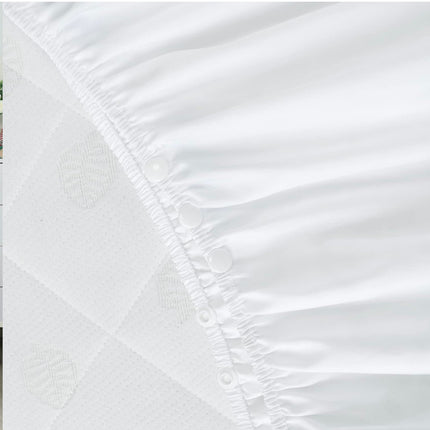 Biloban Crib Bed Skirt 28” x 52” with 14” Drop, Pleated Dust Ruffle for Baby Boys and Girls – White, New Open Box