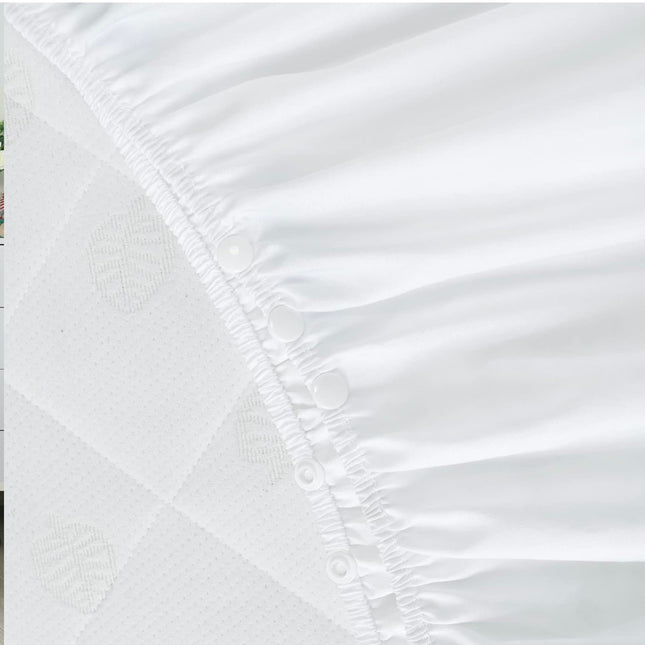 Biloban Crib Bed Skirt 28” x 52” with 14” Drop, Pleated Dust Ruffle for Baby Boys and Girls – White, New Open Box