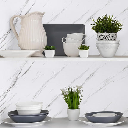 Glossy Marble Peel and Stick Contact Paper for Countertops and Cabinets - 23.6" x 236" - Gray and White - New
