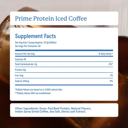 Equip Foods Prime Protein Powder | Clean, Grass Fed Beef Protein Powder | Carnivore Protein Isolate - 30 Servings