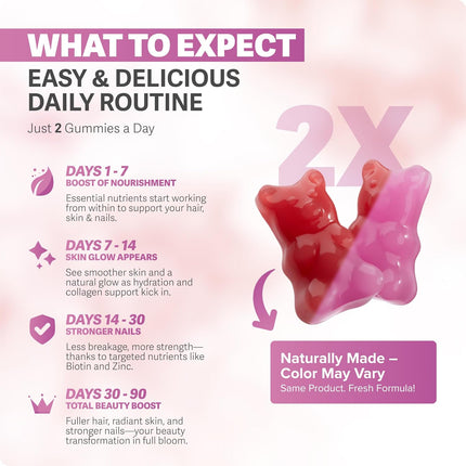 Rosabella Hair Growth Gummies for Women & Men – Vegan Hair Gummies with 5000mcg Biotin - 6O CT EXP. 9/2027