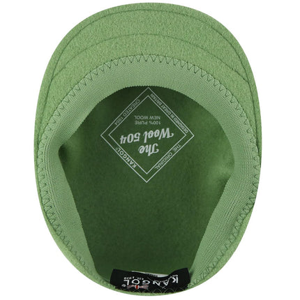 Kangol Wool 504 Flat Cap Oil Green Size XXL New