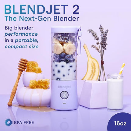 BlendJet 2 Portable Blender - 16oz Cordless Mini Travel Blender, Lavender (Open Box)