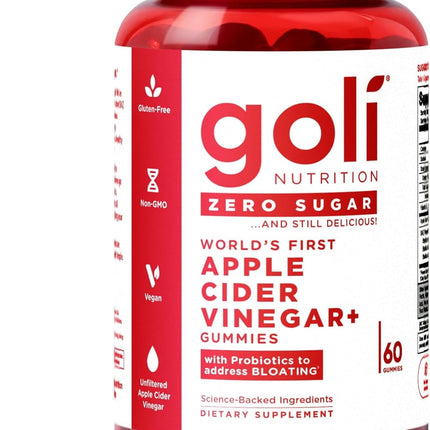 Goli Zero Sugar Apple Cider Vinegar Gummies - ACV with Vitamin B12 and Probiotics