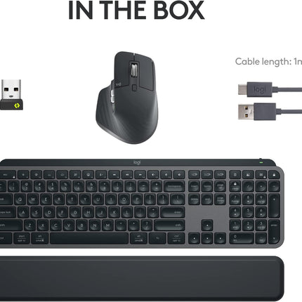 Logitech MX Keys S Combo Keyboard and Mouse Set - Wireless, Ergonomic, Backlit, New