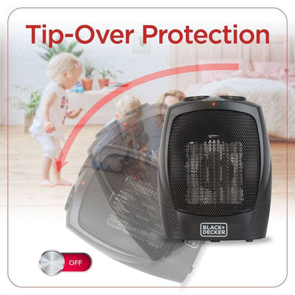 BLACK+DECKER Personal Ceramic Indoor Heater - Open Box, Black