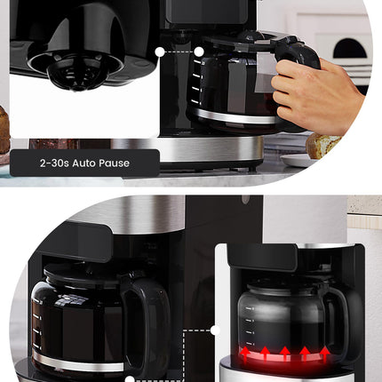 Gevi 10-Cup Programmable Grind & Brew Coffee Maker with Built-in Burr Grinder – New