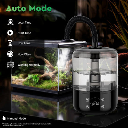 Reptile Fogger Humidifier - New, 4L Tank with Timer & Remote Control