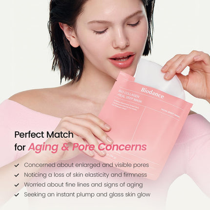 BIODANCE Bio-Collagen Real Deep Mask, Hydrating Overnight Hydrogel Face Mask, Pore Minimizing - 4 Pack