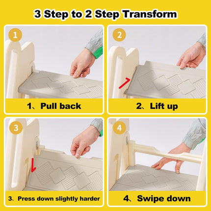 Foldable Toddler 3 - Step Step Stool for Bathroom Sink & Toilet Non-Slip Kids Stool 150lb Capacity New