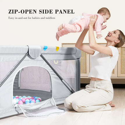 ANGELBLISS Baby Playpen, Foldable Playpen for Babies and Toddlers, 50"×50", New