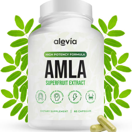 Alevia Organic Amla Capsules 1000mg – Indian Gooseberry Amla Fruit Supplement  - 60 Count