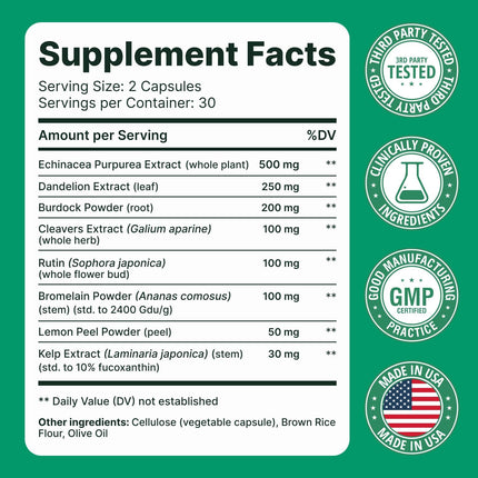 Sculptique Lymphatic Drainage Supplement – Lymphatic Drainage Capsules - 60 capsules