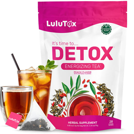 LULUTOX Detox Tea - Herbal Blend with Dandelion, Ginseng, and Ginger - Supports A Healthy Weight, Digestive Health