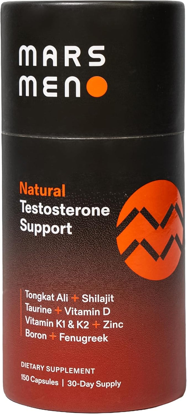 Mars Men Testosterone Booster for Men - Natural Supplement Premium - 30 Servings - EXP. 12/2028
