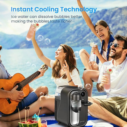 GLACIER FRESH Newest Cold Soda Maker，Electric Carbonated Water Machine,North America's First Sparkling Water Machine with Refrigeration, Compatible with Any Screw-in 60L CO2 Carbonator(NOT Included)
