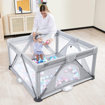 ANGELBLISS Baby Playpen, Foldable Playpen for Babies and Toddlers, 50"×50", New