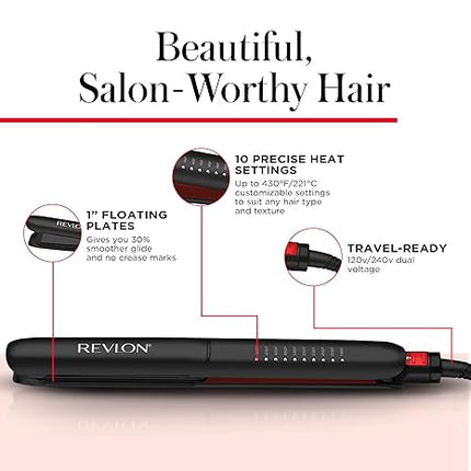 REVLON SmoothStay Coconut Oil Infused Hair Straightener – 1-Inch – Open Box