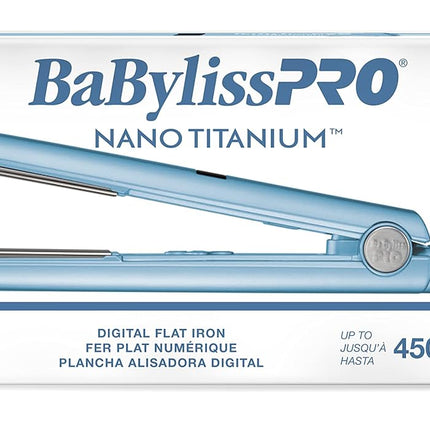 BaBylissPRO Nano Titanium Flat Iron Hair Straightener, 1" Digital Hair Straightener Iron for Professional Salon Results and All Hair Types (New)